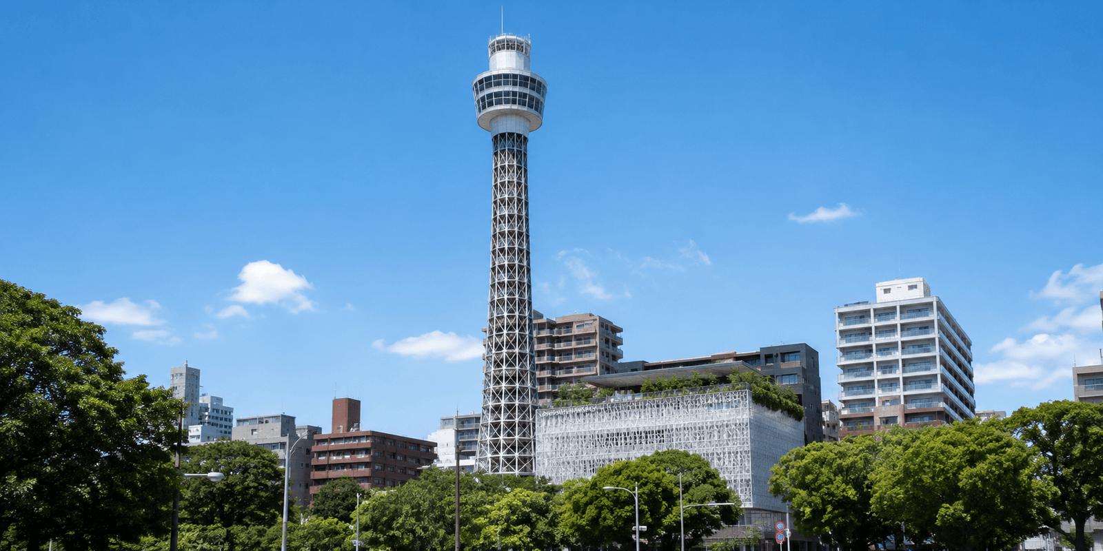 Yokohama Marine Tower former lighthouse and observation tower beside Yamashita Park, Yokohama
